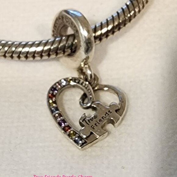 Pandora Bracelet & Charms - slider bracelet, cupcake, heart, glass, puzzle - Picture 6 of 7